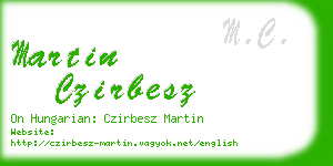 martin czirbesz business card